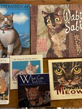 Cat-Themed Hardcover Book - Assorted Cat Art & Photography (Brown, Blue, Cream)